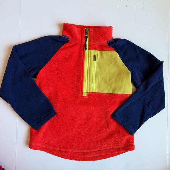 LL Bean Youth Fitness Fleece Quarter-Zip Colorblock 4 - Picture 2 of 11
